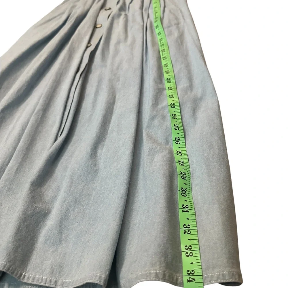Jennifer Moore cotton Denim Skirt Buttons all the way down Small with pockets - Picture 7 of 11